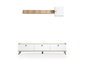 Hanah Home E4020 Mueble TV Escandinavo Roble y Blanco 178x34.6x44.8cm Elegancia Funcional